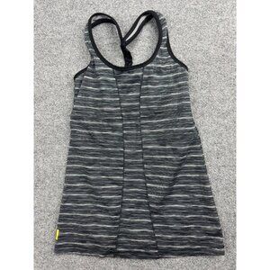 Lole Top Women's XS Black White Stripe Tank Braided Racerback Stretch Active